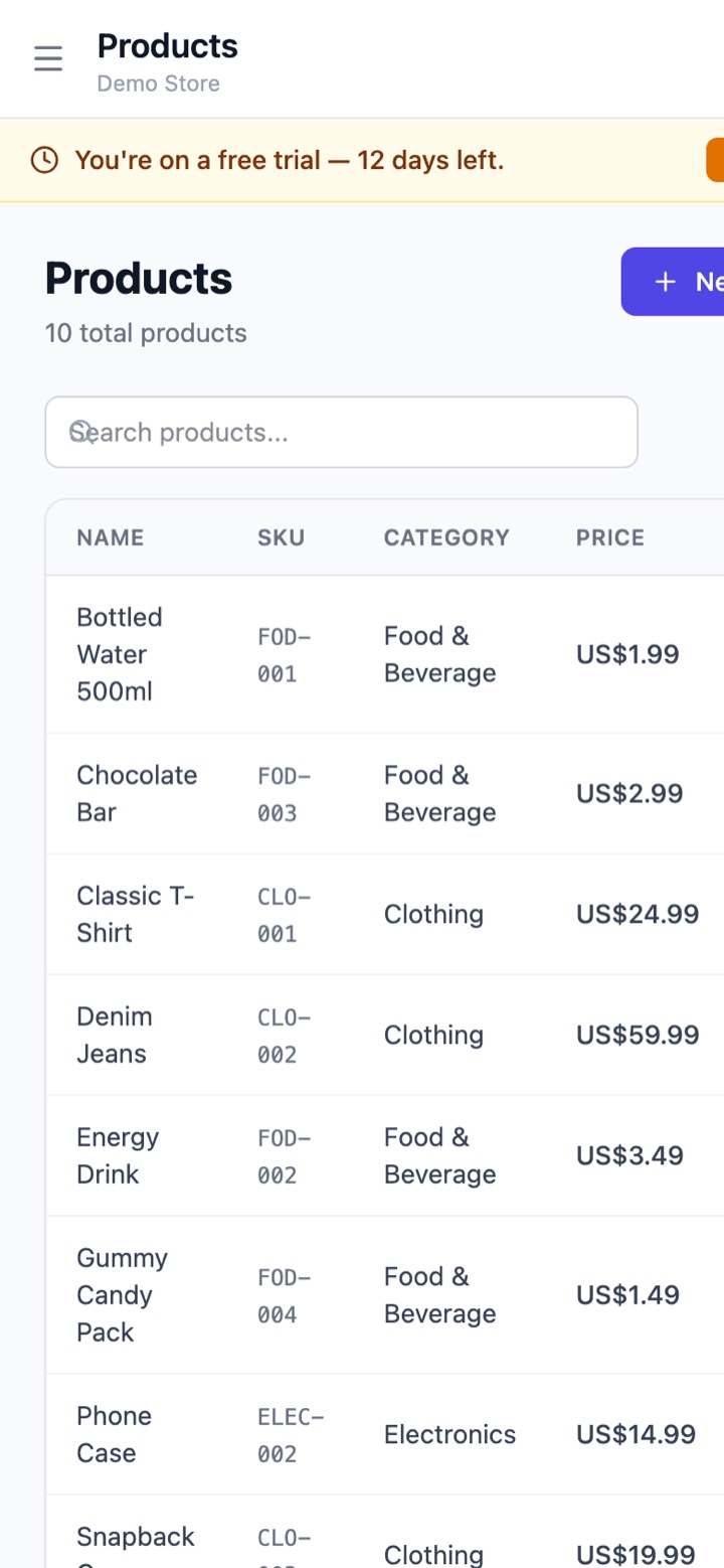 Livezen POS on a phone